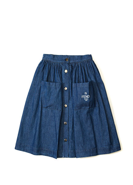 Dark Blue Girls Denim Skirt