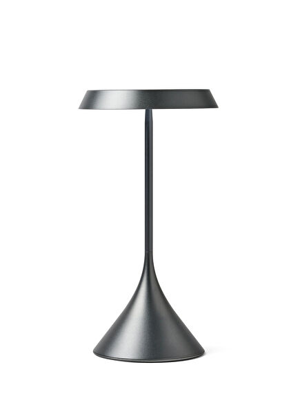 Steli Lounge Shade Metallic Grey Aluminum Led Table Lamp