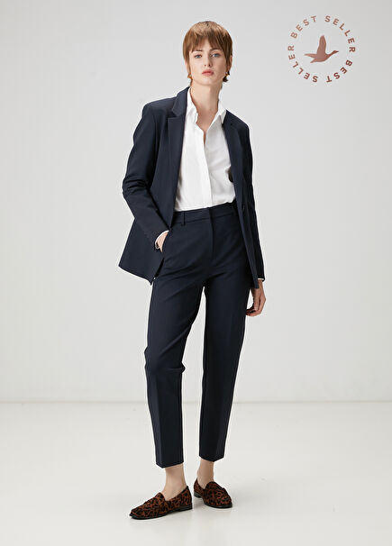 Navy Blue Cigarette Trousers