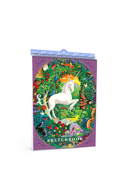 Unicorn and Magic Garden Themed Wired Sketchbook