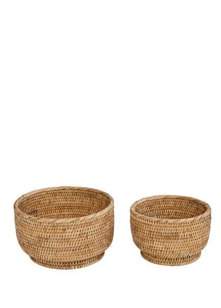 Antoine Naturel Hasır 2'li Sepet Seti