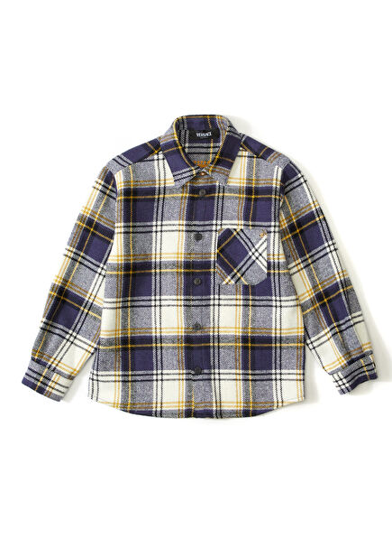 Mavi Ekose Desenli Erkek Çocuk Gömlek