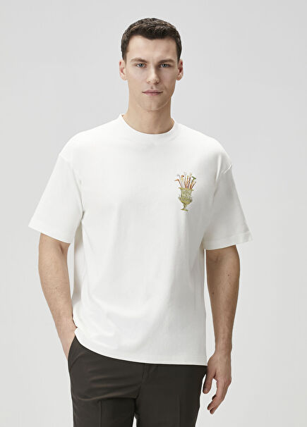 Cannes Kırık Beyaz T-shirt