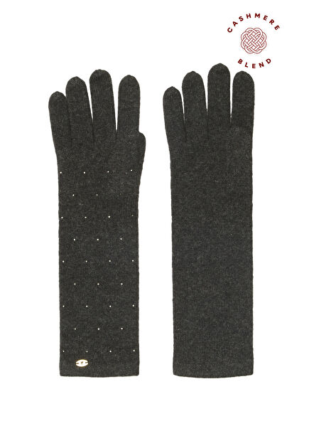 Anthracite Women's Long Cashmere Gloves