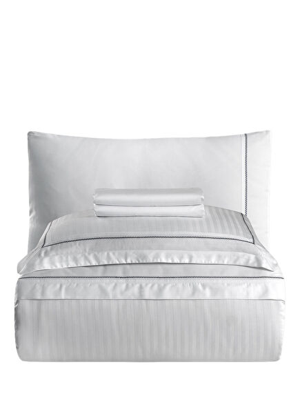 Oletta 100% Cotton 300 TC (120 Wire) Double Duvet Cover Set White 200 x 220 cm