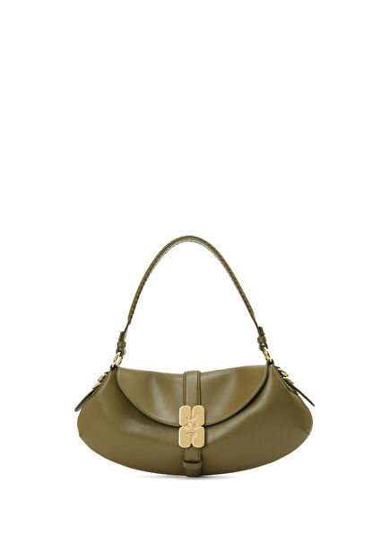 B-Kat Khaki Women's Leather Shoulder Bag