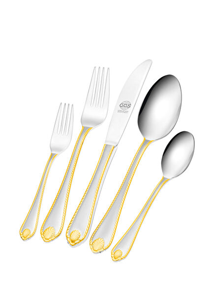 Vanessa Altın Rengi Çelik 12 Kişilik 96 Parça Çatal Kaşık Bıçak Seti