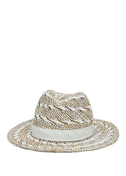 Beige Cream Women's Straw Hat