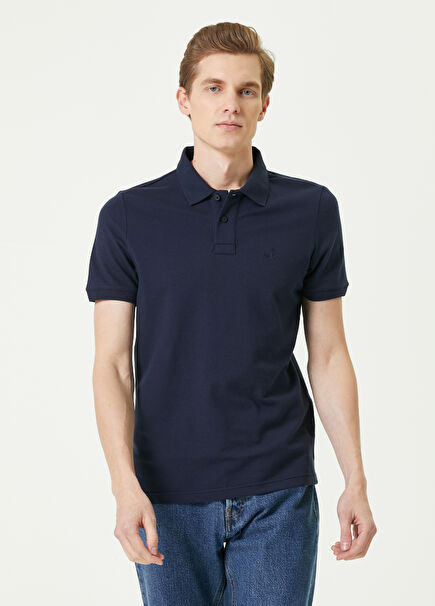 Comfort Fit Lacivert Polo Yaka T-shirt