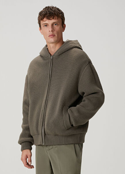 Mink Hooded Double Sided Wool Knit Coat