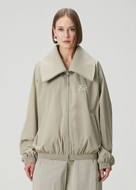 Bej Fermuarlı Sweatshirt