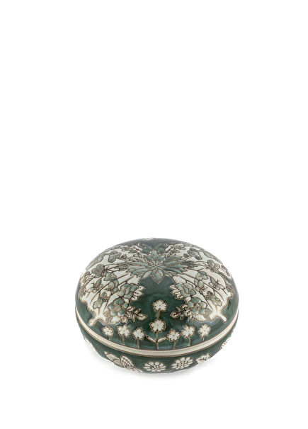 Yeşil Porselen Kelebekli Dekoratif Kutu