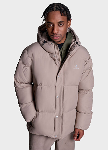 Bej Erkek Puffer Mont