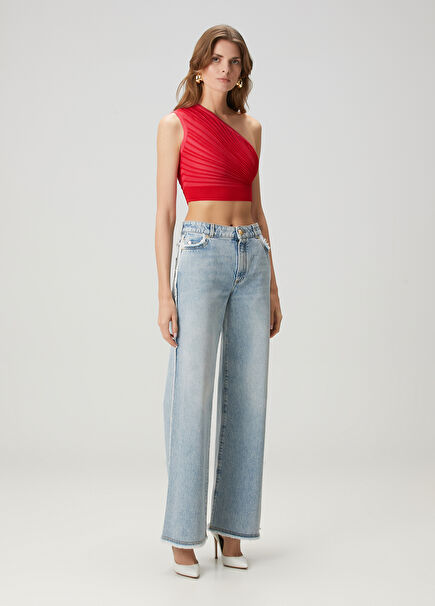 Blue Straight Leg Jeans