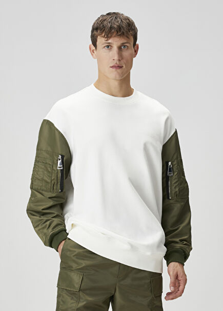 Haki Beyaz Sweatshirt