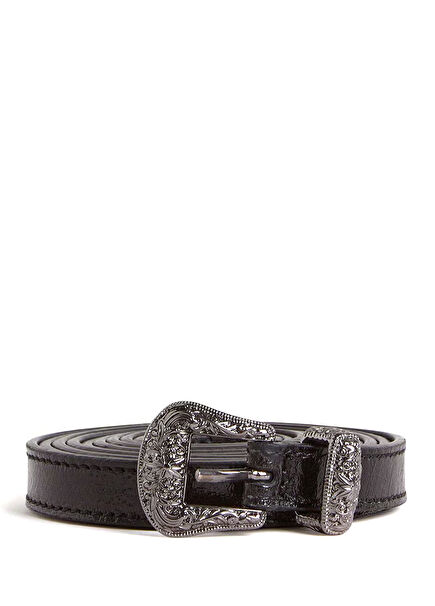 Black Women's Leather Belt