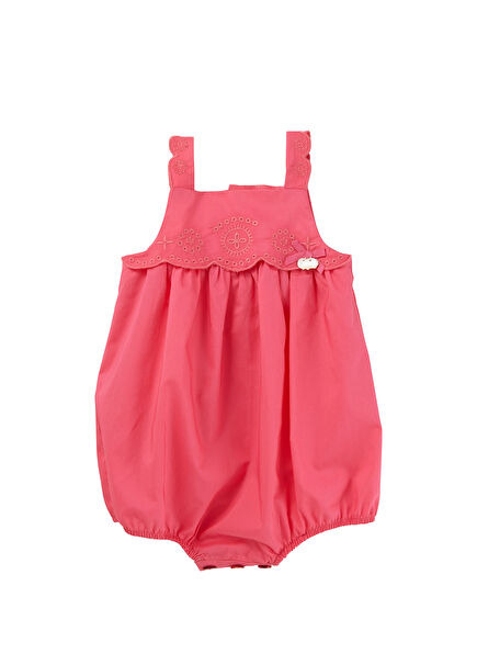 Fuşya Askılı Kız Bebek Şort Salopet