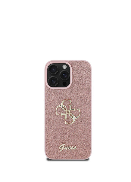 iPhone 16 Pro Max Compatible Glitter 4G Logo Phone Case