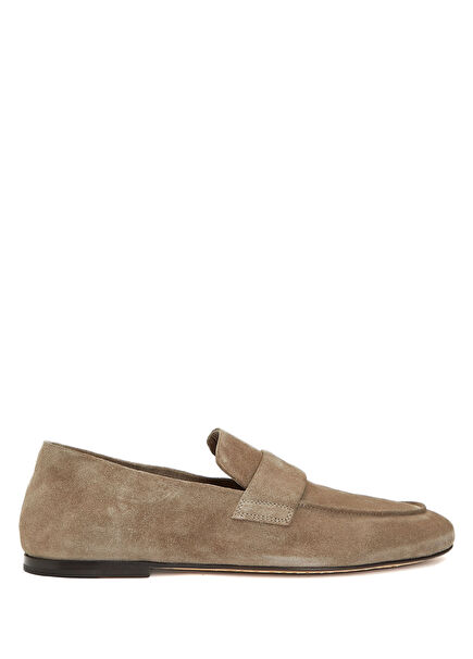 Bej Kadın Süet Loafer
