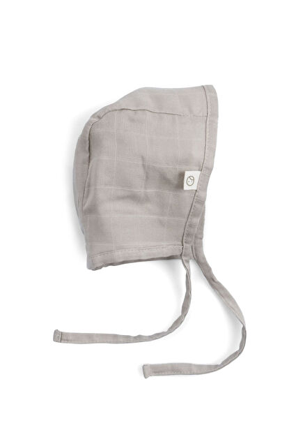Bej Organik Pamuk Müslin Unisex Bebek İngiliz Şapka