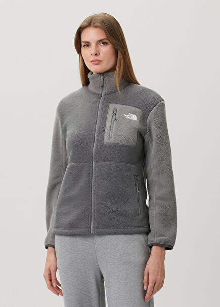 Yumiori Grey Full-Length Zip Fleece Jacket