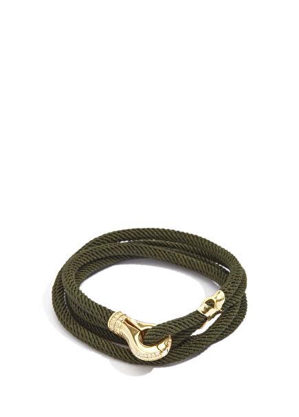 Cord Green 925 Sterling Silver Women's Bracelet
