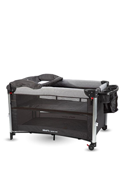 Quick Fold Grey Mom Side Park Bed Playground