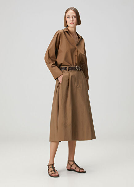 Brown Midi Skirt