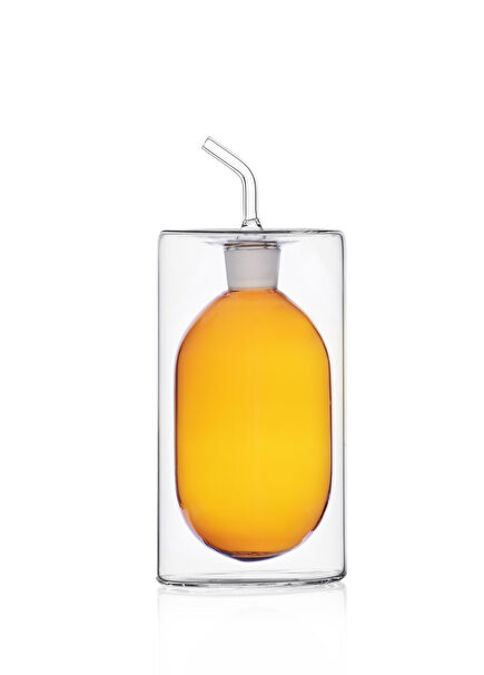 Cilindro Double-Walled Amber Glass Oil Bottle