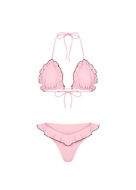 Sun Drops Candice Pudra Pembe Klasik Kesim Kadın Bikini Takımı