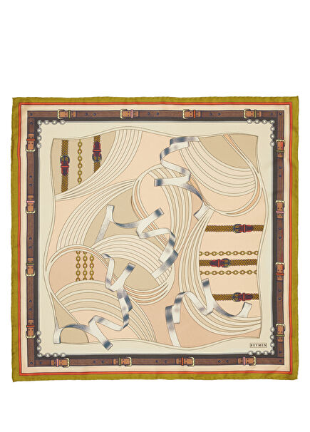 Pink Ribbon Detail Pattern Women's Silk Scarf