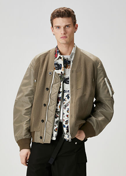 Beige Garnished Coat