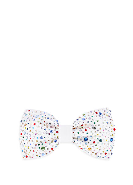 Star Bow Renkli Saten Kristal Taşlı Kız Çocuk Toka 