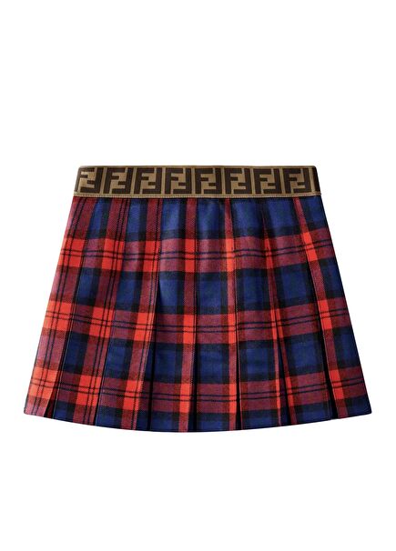 Plaid Patterned Girls Wool Skirt
