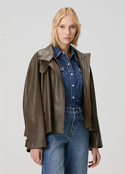 Kahverengi Deri Ceket