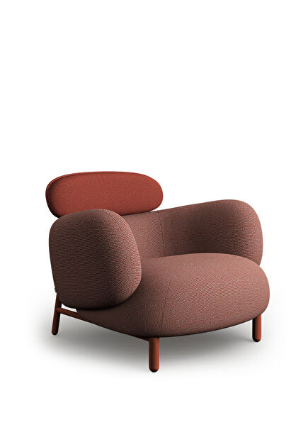 Moby Low Metal Legged Red Armchair