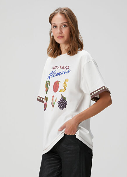 Krem Organik Pamuk T-shirt