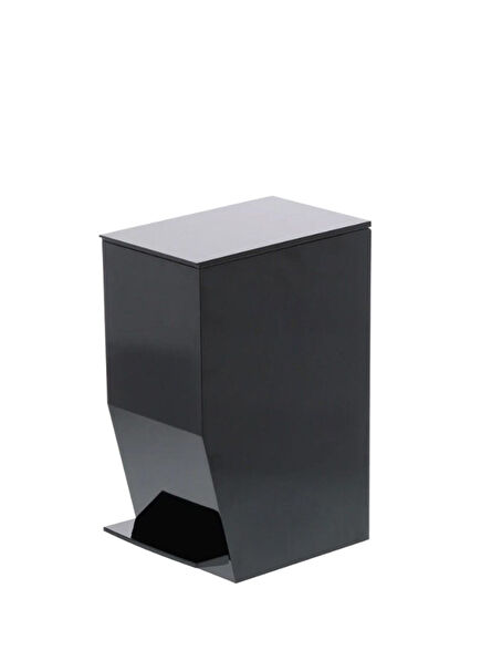 Sanitary Step-on Black Trash Can