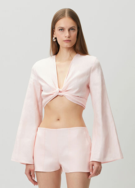 Sense Light Pink Linen Blouse