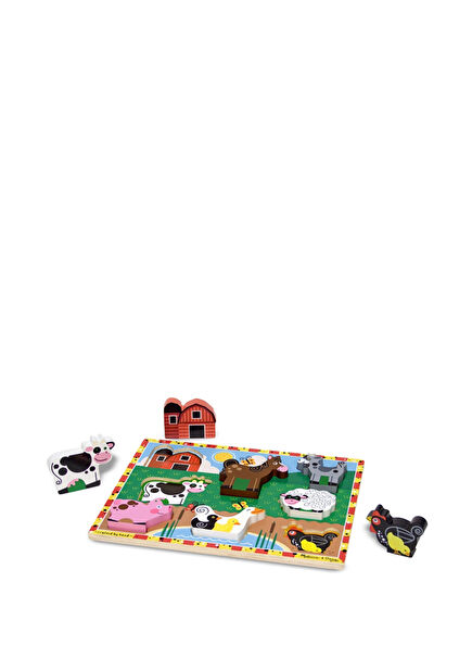 Wooden Farm Animals 8 Piece Chunky Puzzle