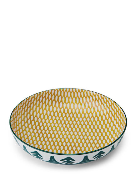 Glazed Colorful Patterned Ceramic Bowl Bowl 21 cm