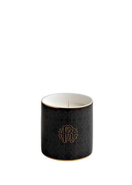 Monogram Black Color Porcelain Cup Scented Candle