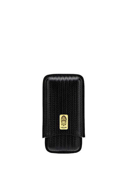 New Series Genuine Leather Black 60 Ring Triple Cigar Case