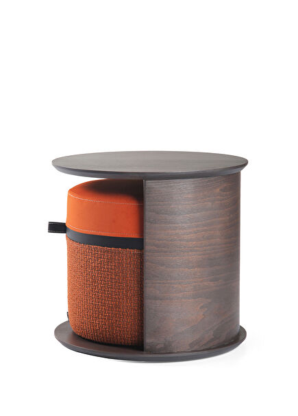 Mono Kubi Grey Wooden Kangaroo Side Table and Pouf