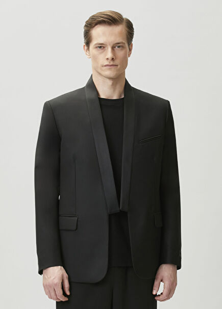 Black Wool Kimono
