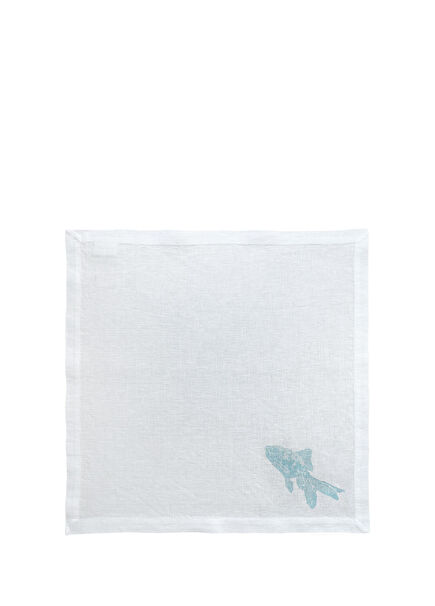 Sea Life White 2-Piece Linen Napkin Set