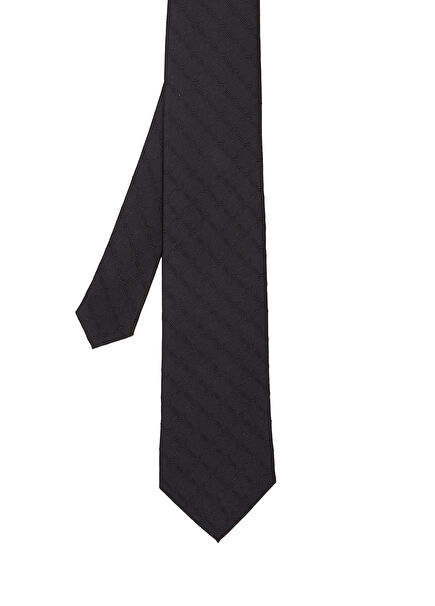 Siyah Desenli İpek Kravat