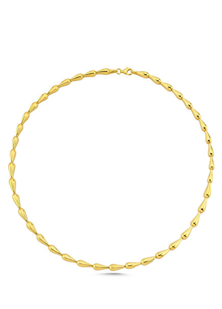 Damla Gümüş Üzeri Altın Kaplama Kolye