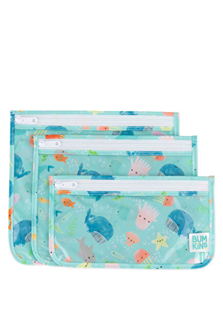 Ocean Life Transparent 3-Pack Travel Bag Organizer