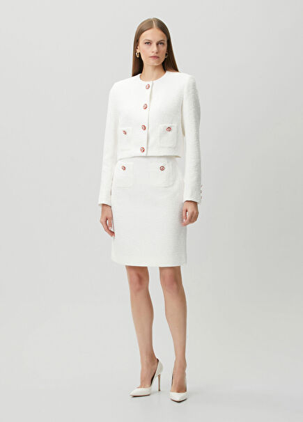 White Mini Knit Skirt
